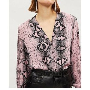 TOPSHOP SNAKESKIN BLOUSE